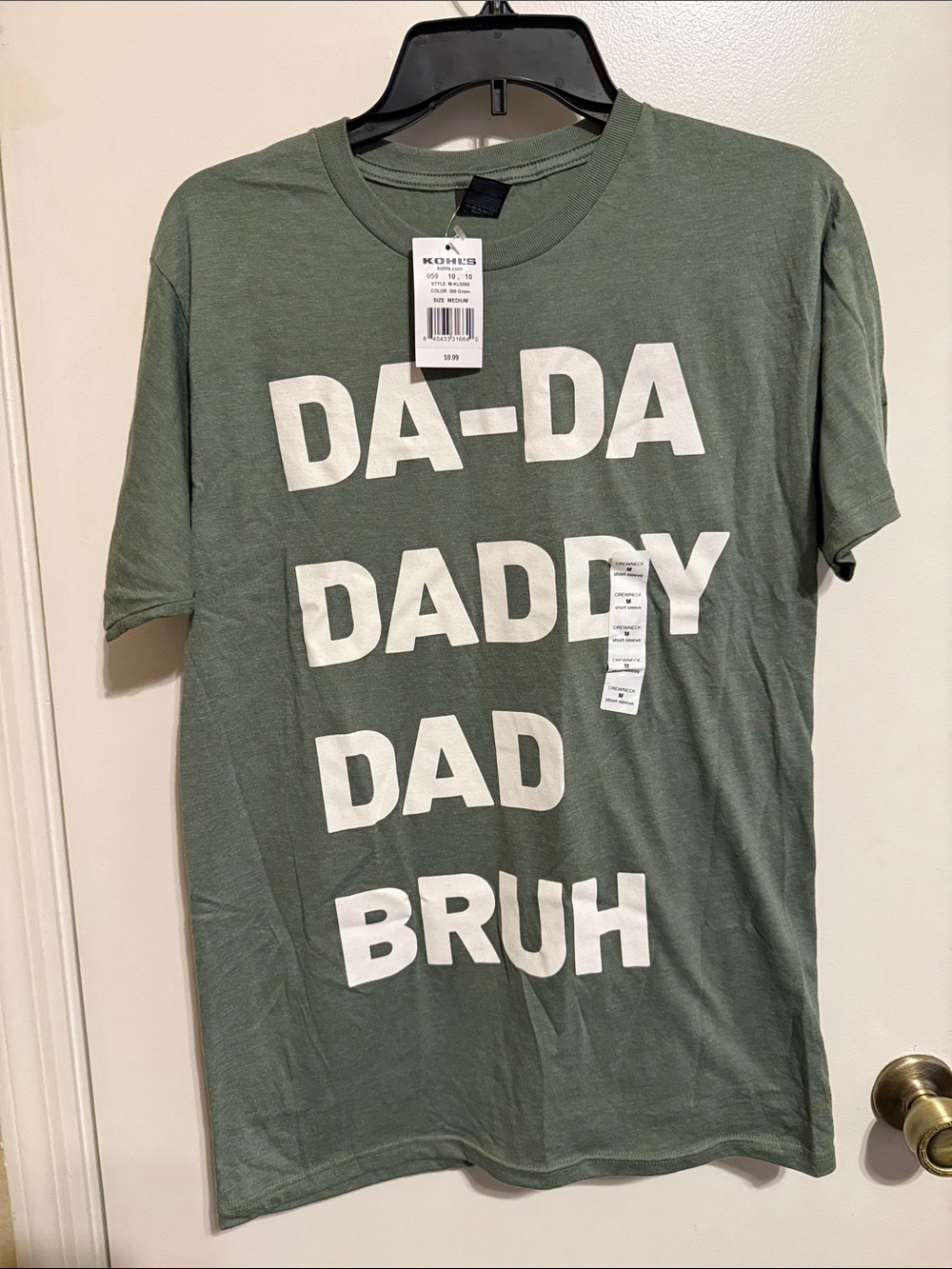 DA-DA DADDY DAD BRUH Graphic T-Shirt - Olive Green